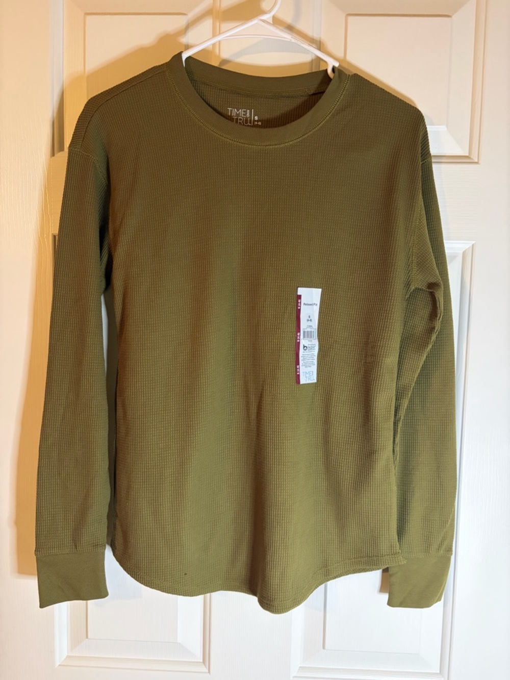 Time and Tru Olive Long Sleeve Tee
